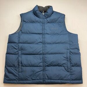 Eddie‎ Bauer EB650 Puffer Vest Blue Mens XL Down Insulated Outdoor Gorpcore FLAW